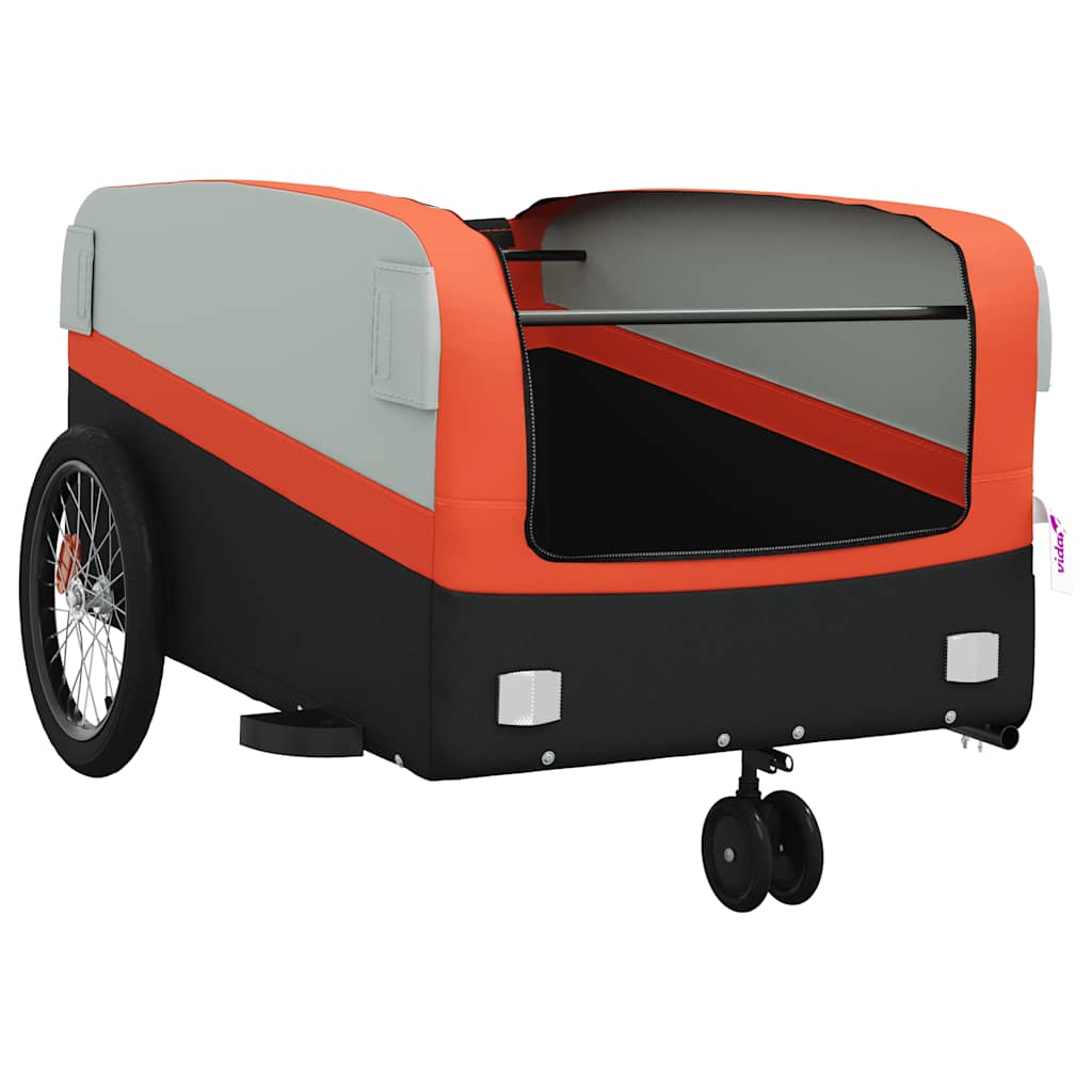 vidaXL Przyczepka rowerowa, czarno-pomarańczowa, 45 kg, żelazo