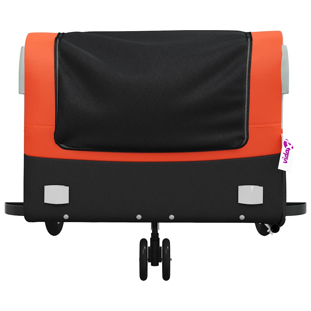vidaXL Przyczepka rowerowa, czarno-pomarańczowa, 45 kg, żelazo