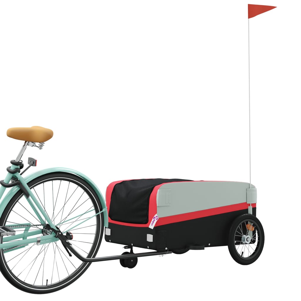 vidaXL Przyczepka rowerowa, czarno-czerwona, 45 kg, żelazo