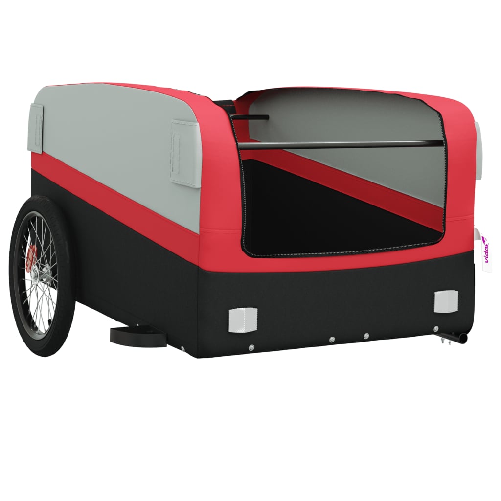 vidaXL Przyczepka rowerowa, czarno-czerwona, 45 kg, żelazo