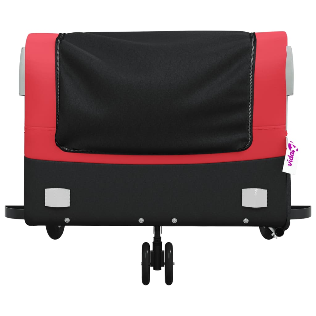 vidaXL Przyczepka rowerowa, czarno-czerwona, 45 kg, żelazo