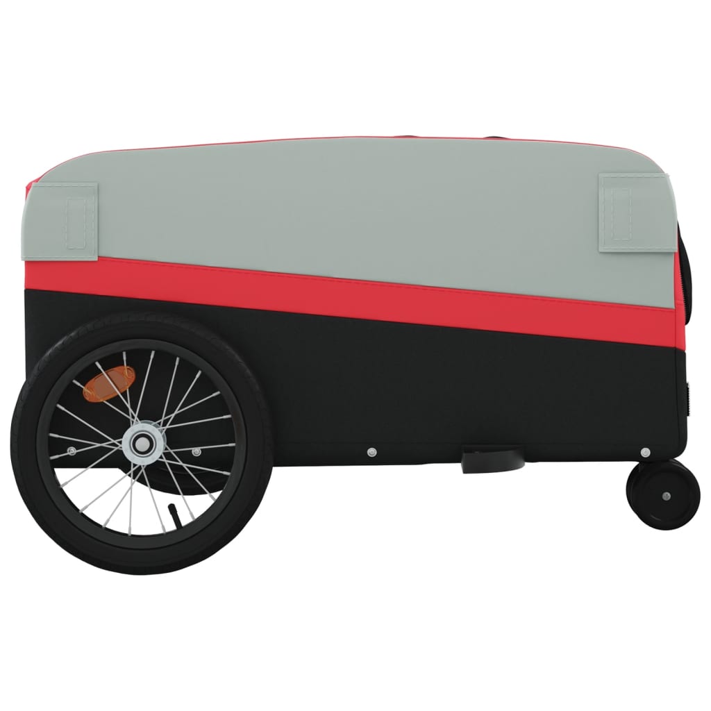 vidaXL Przyczepka rowerowa, czarno-czerwona, 45 kg, żelazo
