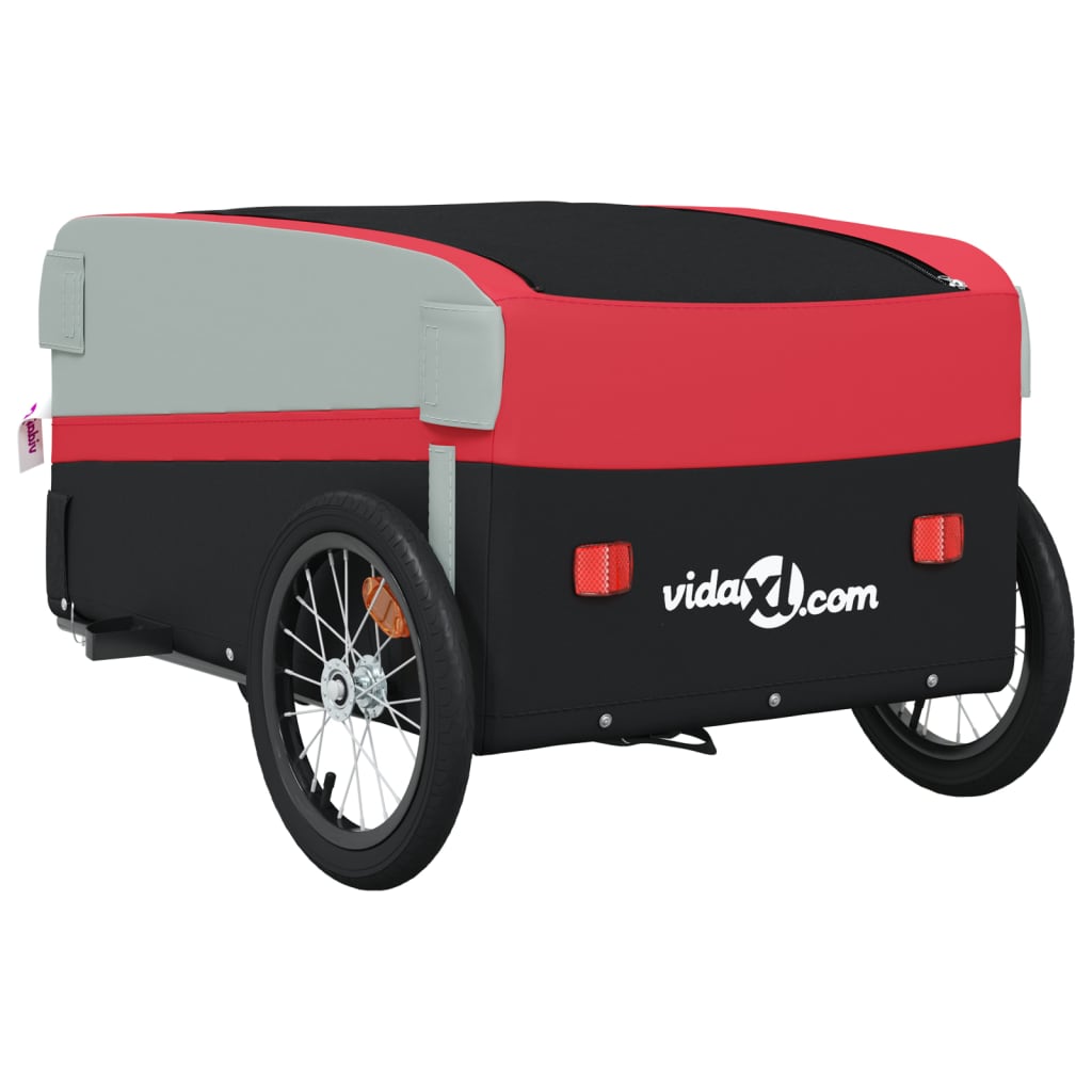 vidaXL Przyczepka rowerowa, czarno-czerwona, 45 kg, żelazo