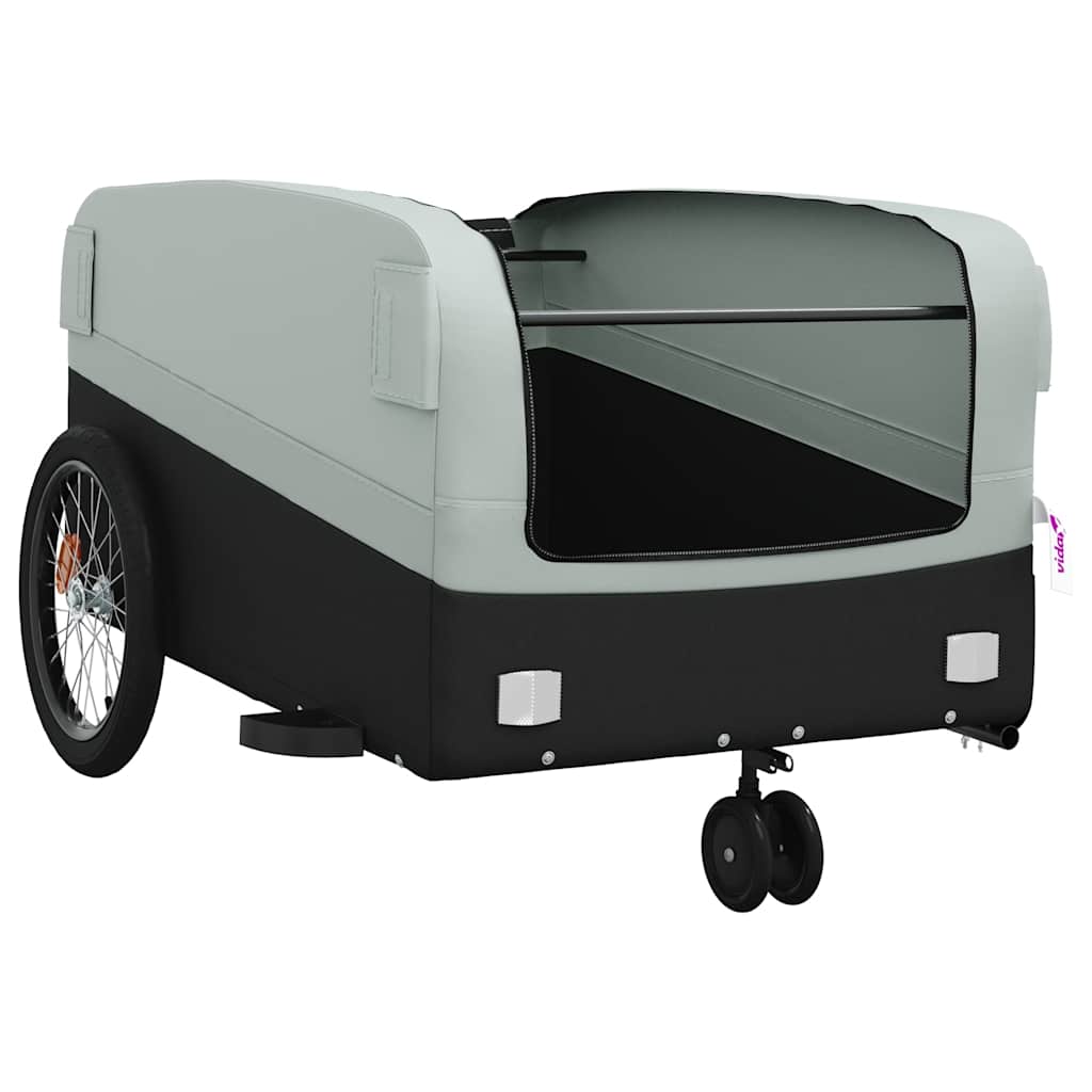 vidaXL Przyczepka rowerowa, czarno-szara, 45 kg, żelazo