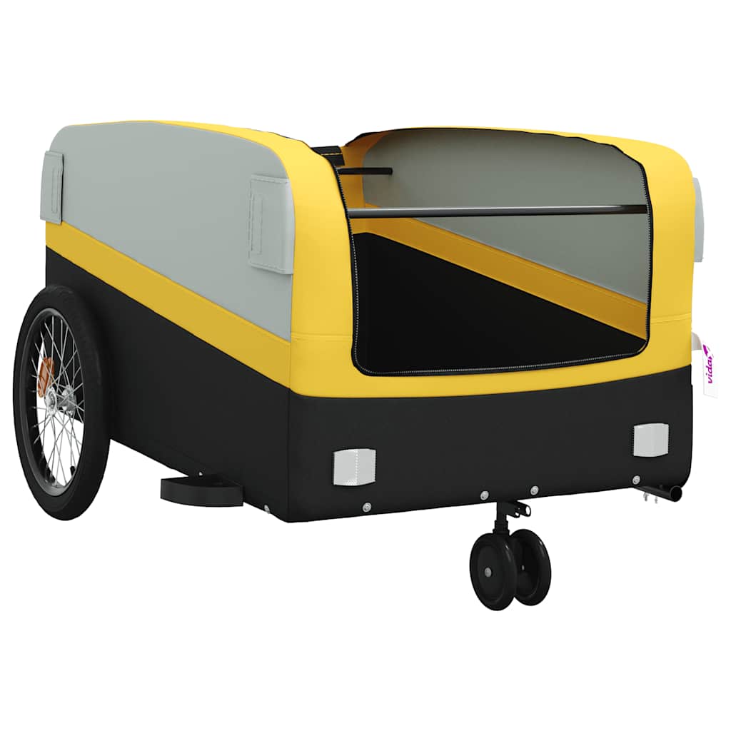 vidaXL Przyczepka rowerowa, czarno-żółta, 45 kg, żelazo