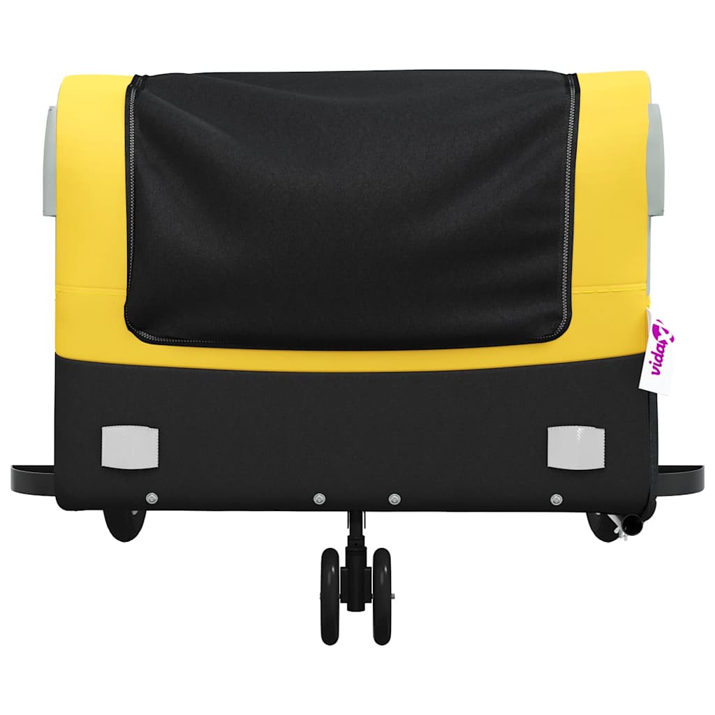 vidaXL Przyczepka rowerowa, czarno-żółta, 45 kg, żelazo