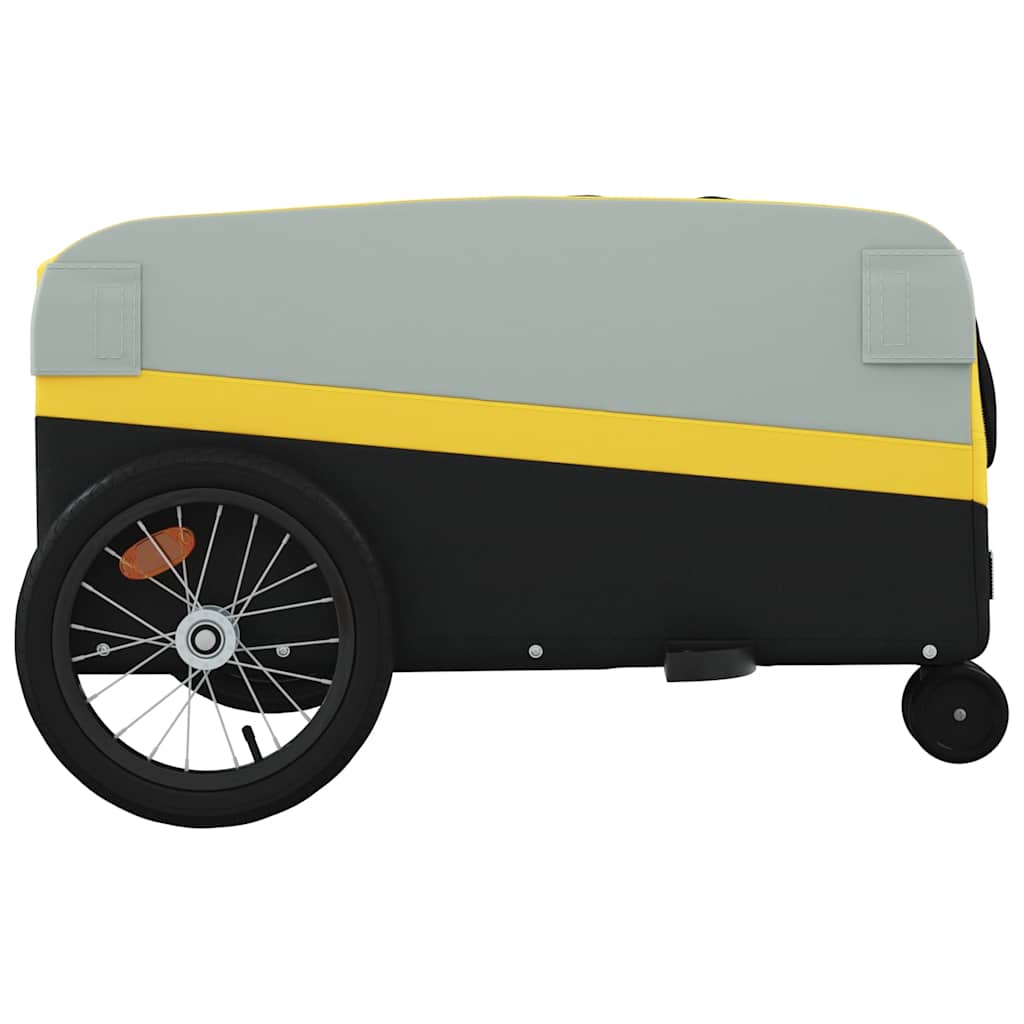 vidaXL Przyczepka rowerowa, czarno-żółta, 45 kg, żelazo