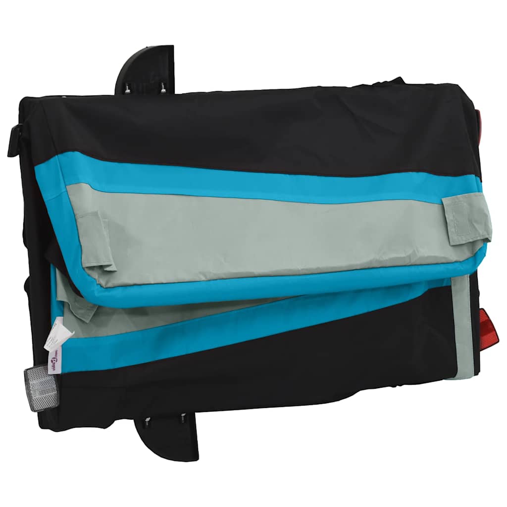 vidaXL Przyczepka rowerowa, czarno-niebieska, 45 kg, żelazo