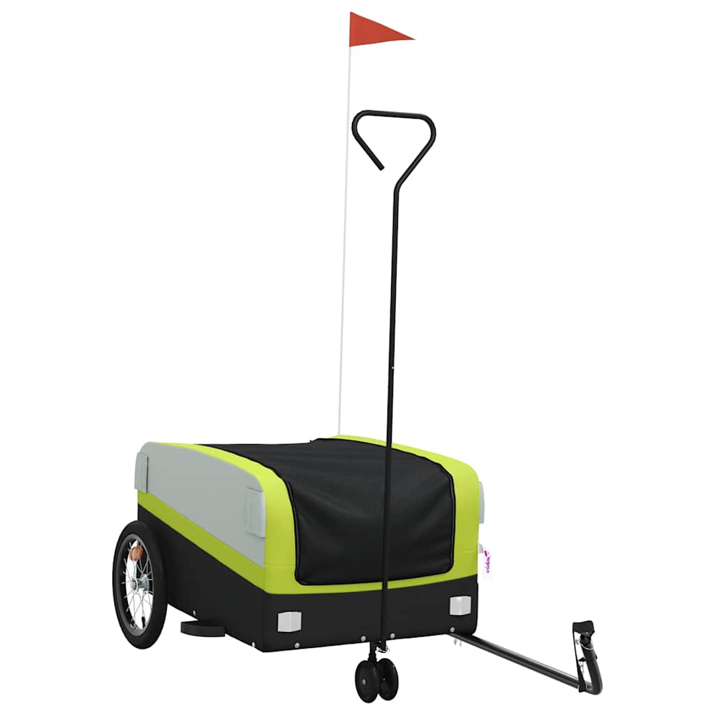 vidaXL Przyczepka rowerowa, czarno-zielona, 45 kg, żelazo
