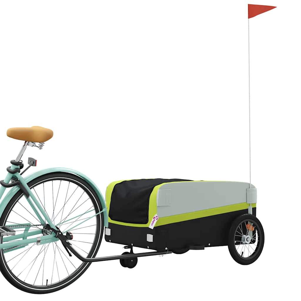 vidaXL Przyczepka rowerowa, czarno-zielona, 45 kg, żelazo