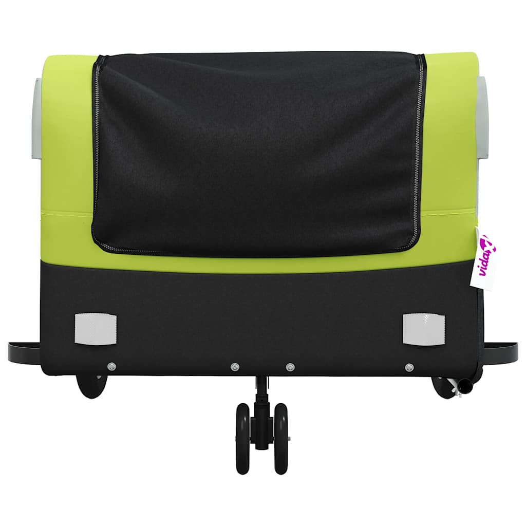 vidaXL Przyczepka rowerowa, czarno-zielona, 45 kg, żelazo
