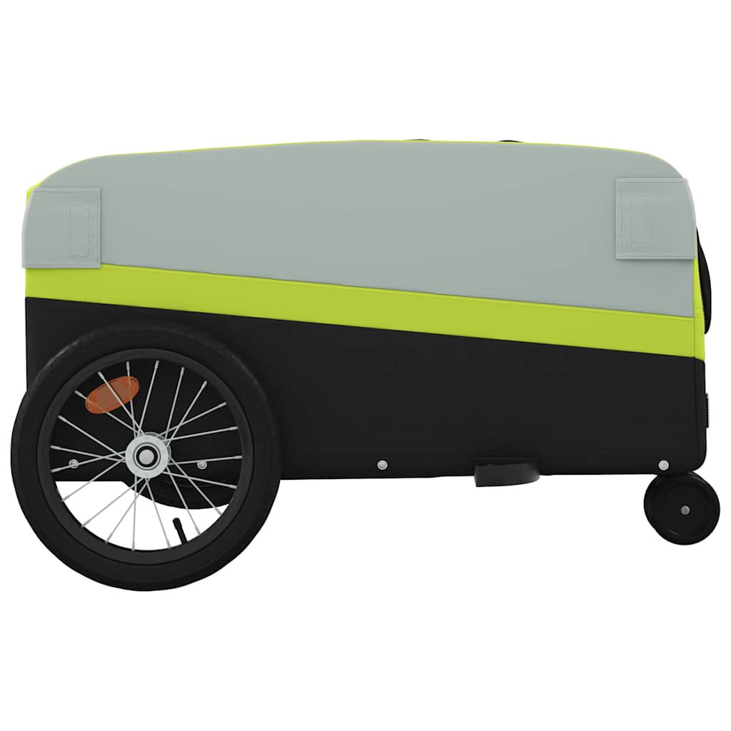 vidaXL Przyczepka rowerowa, czarno-zielona, 45 kg, żelazo