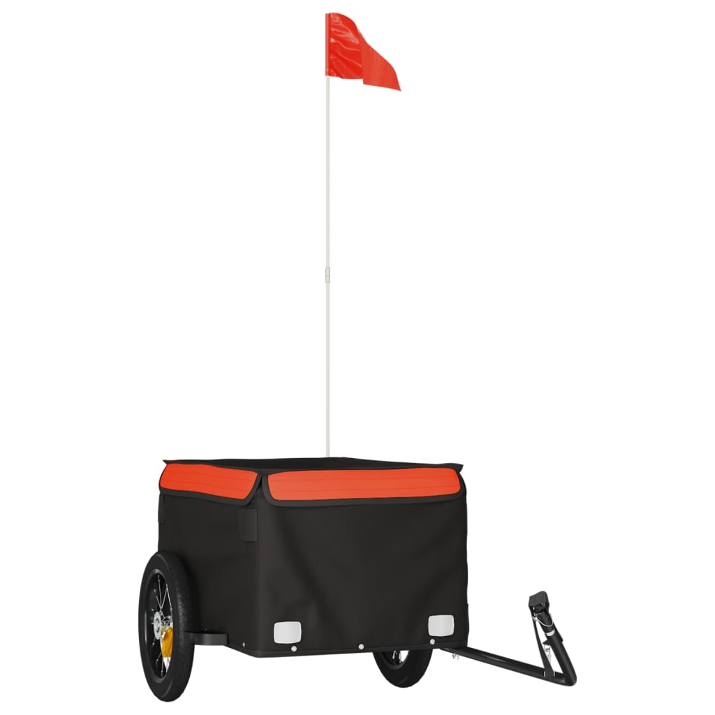 vidaXL Przyczepka rowerowa, czarno-pomarańczowa, 30 kg, żelazo