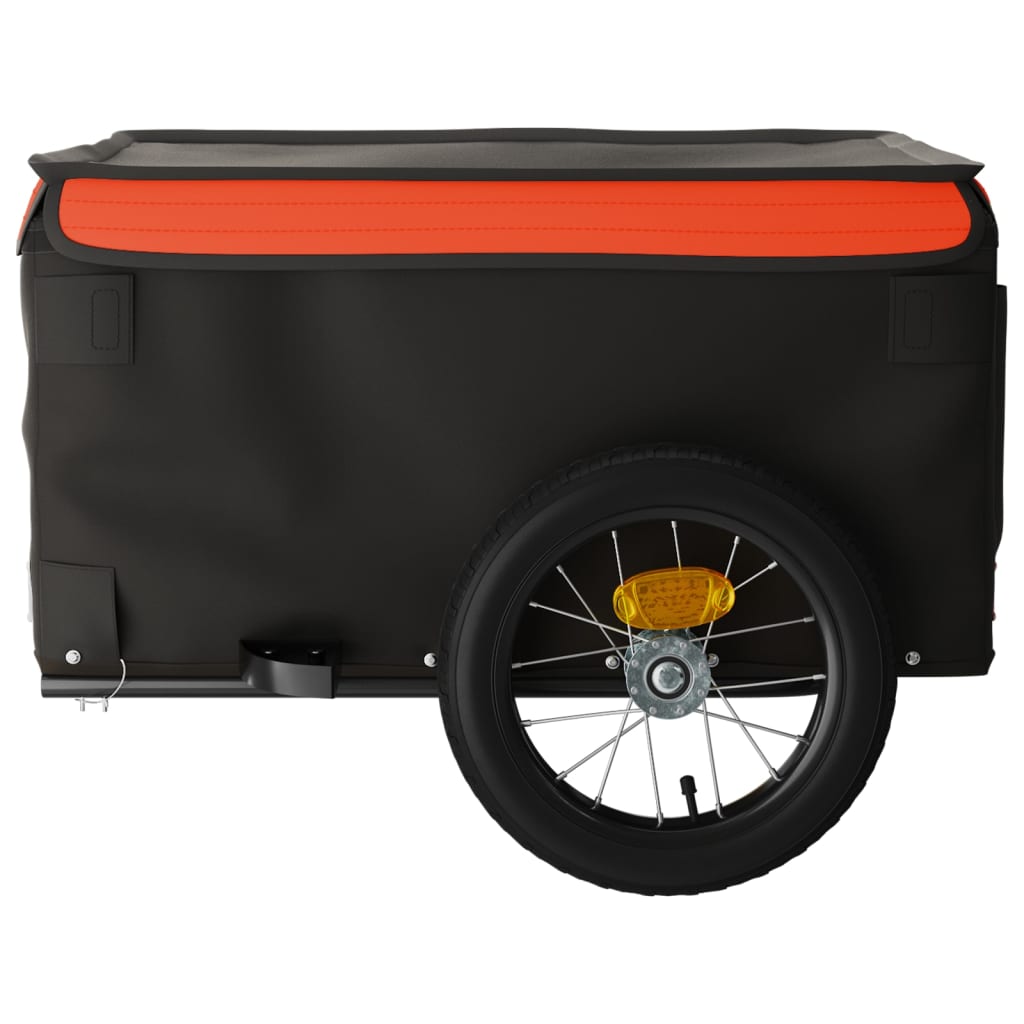 vidaXL Przyczepka rowerowa, czarno-pomarańczowa, 30 kg, żelazo