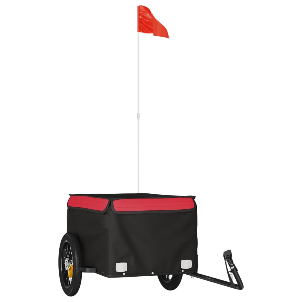 vidaXL Przyczepka rowerowa, czarno-czerwona, 30 kg, żelazo