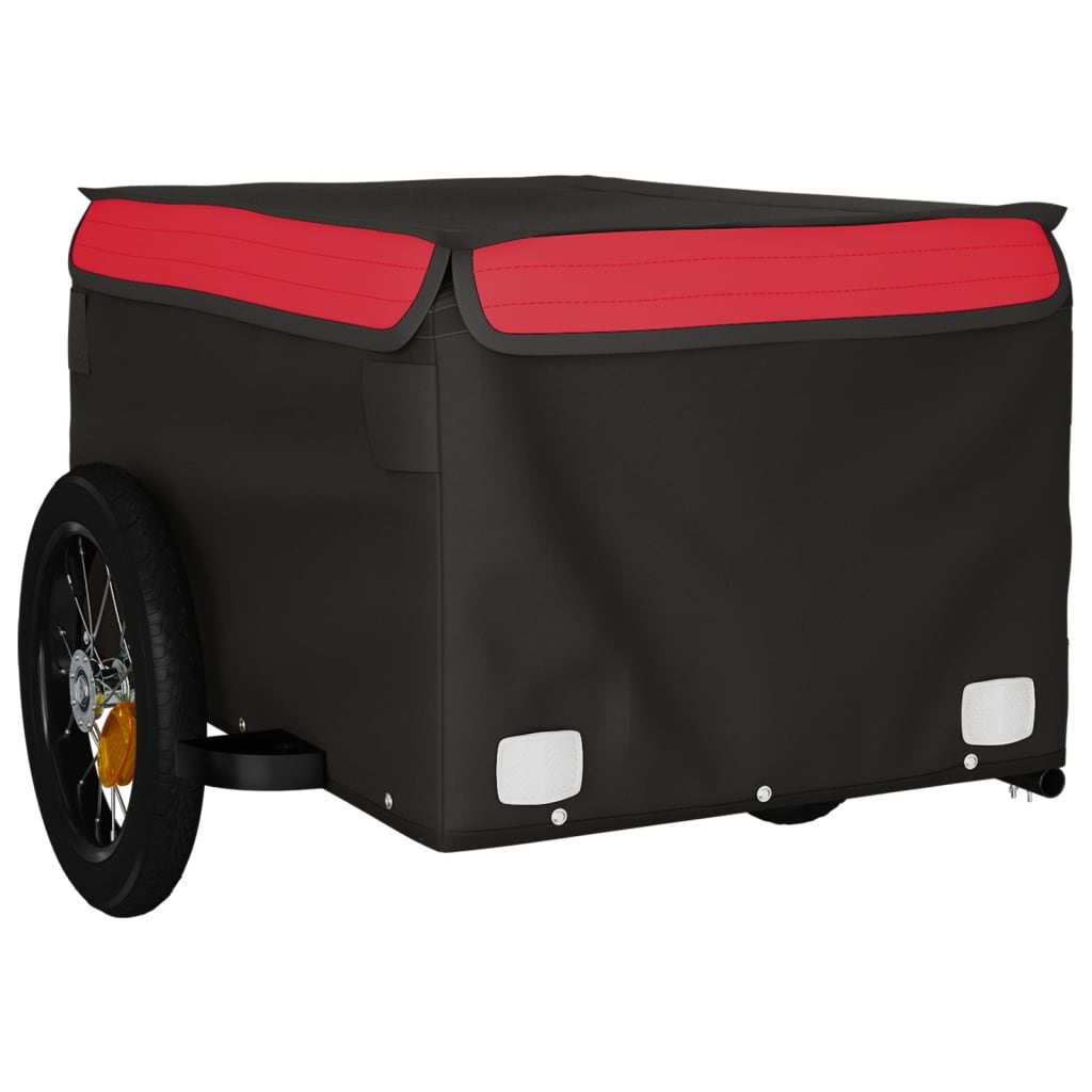 vidaXL Przyczepka rowerowa, czarno-czerwona, 30 kg, żelazo