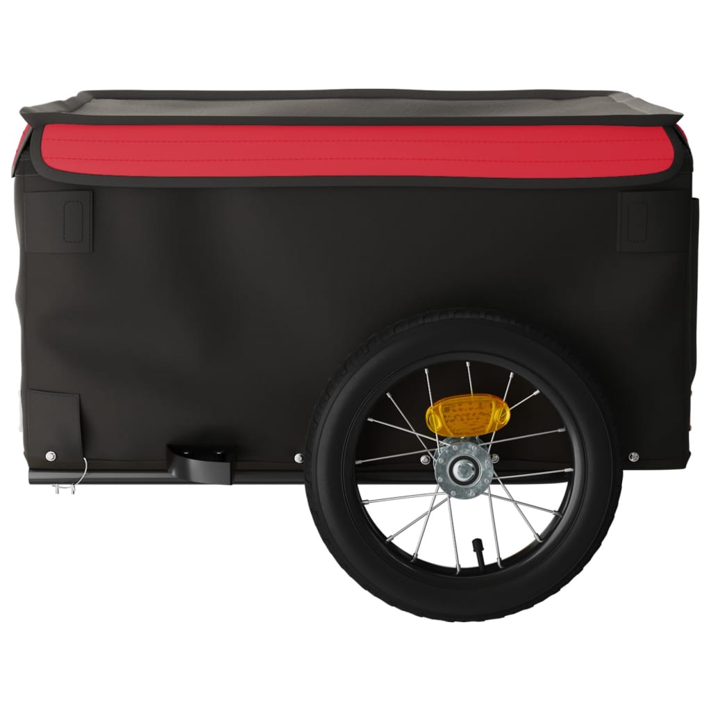 vidaXL Przyczepka rowerowa, czarno-czerwona, 30 kg, żelazo