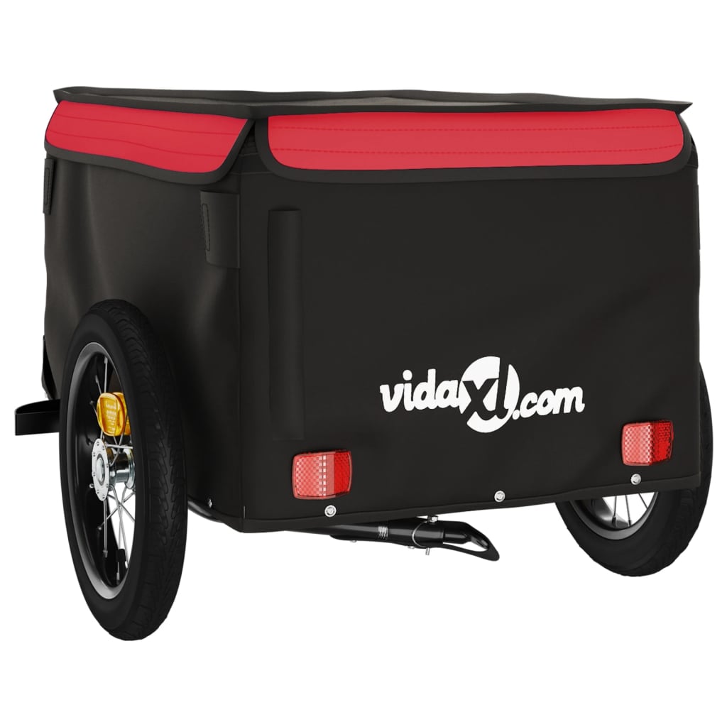 vidaXL Przyczepka rowerowa, czarno-czerwona, 30 kg, żelazo