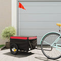 vidaXL Przyczepka rowerowa, czarno-czerwona, 30 kg, żelazo