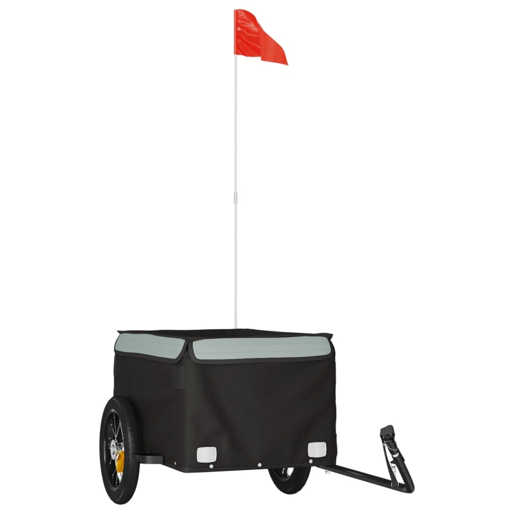 vidaXL Przyczepka rowerowa, czarno-szara, 30 kg, żelazo