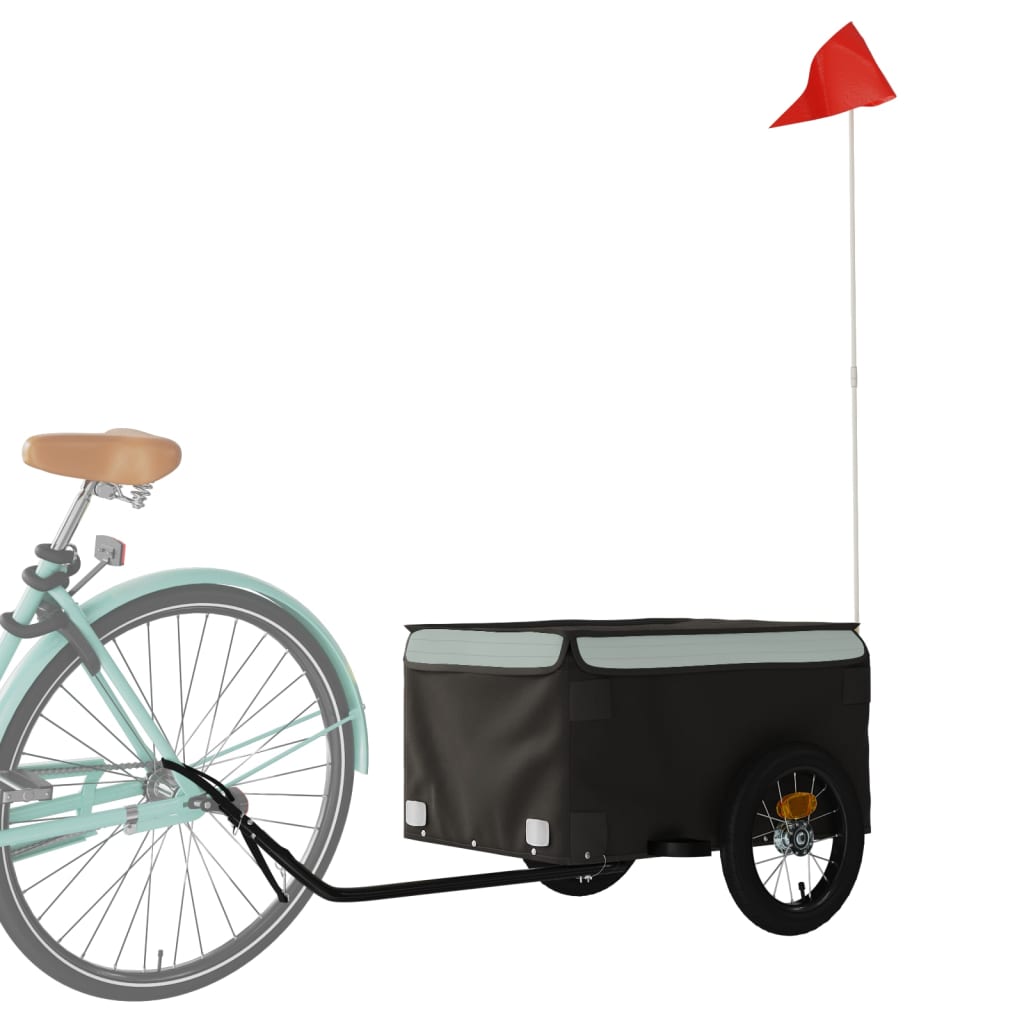 vidaXL Przyczepka rowerowa, czarno-szara, 30 kg, żelazo