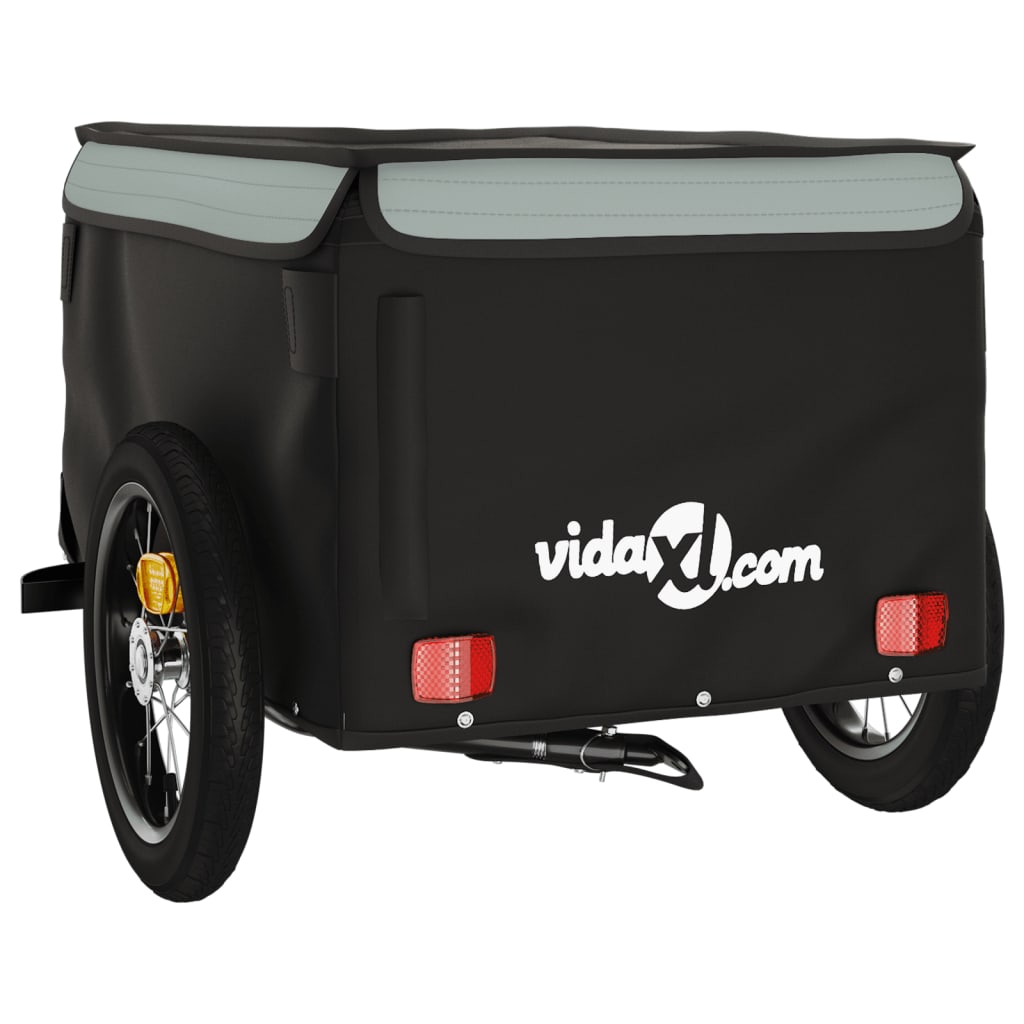 vidaXL Przyczepka rowerowa, czarno-szara, 30 kg, żelazo