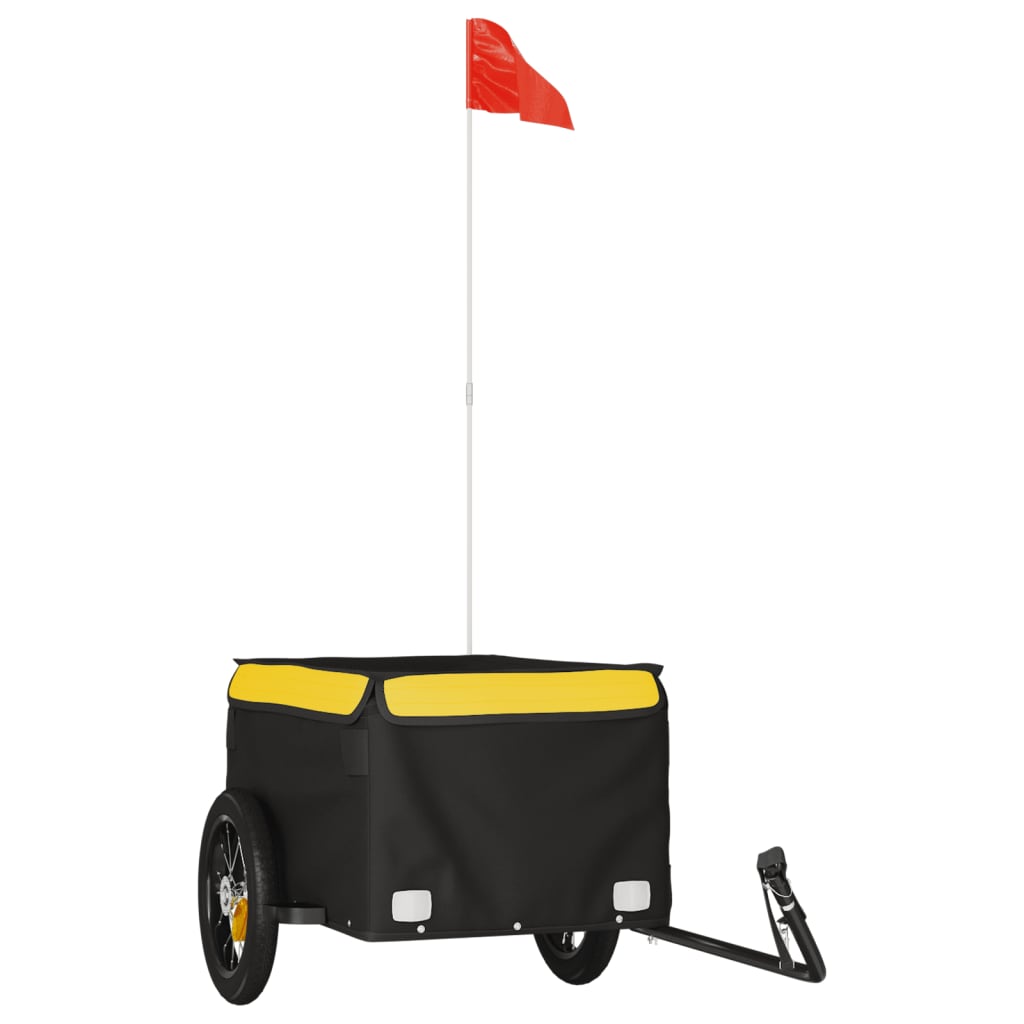 vidaXL Przyczepka rowerowa, czarno-żółta, 30 kg, żelazo