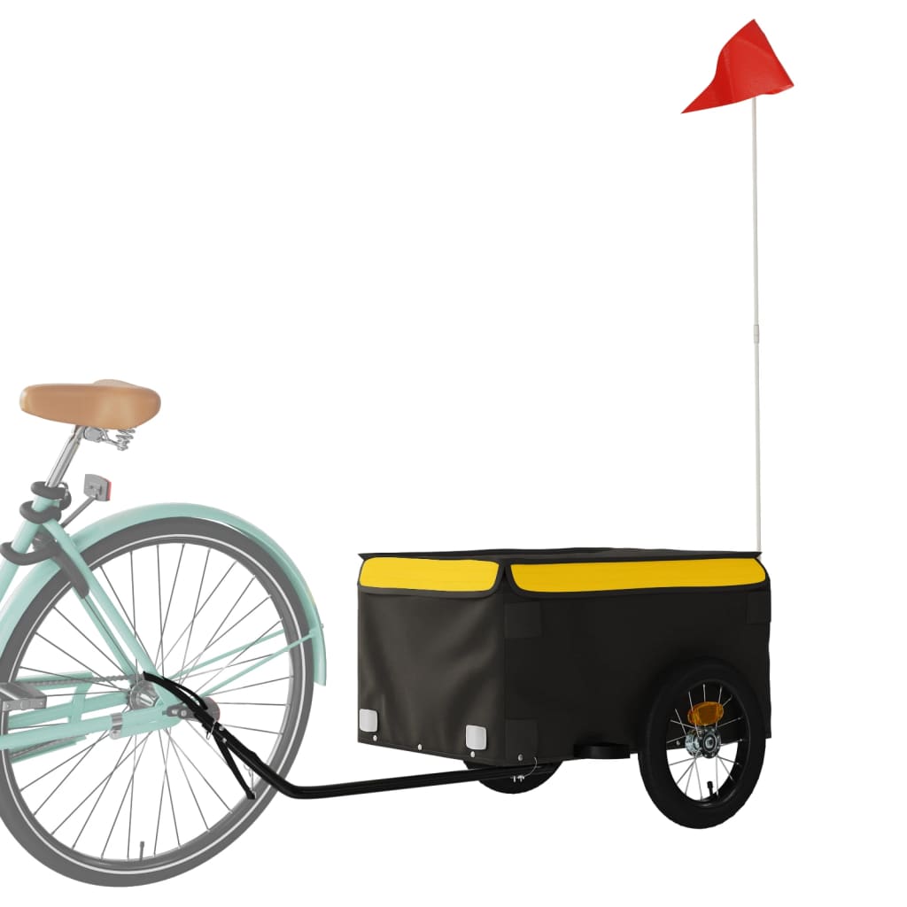 vidaXL Przyczepka rowerowa, czarno-żółta, 30 kg, żelazo