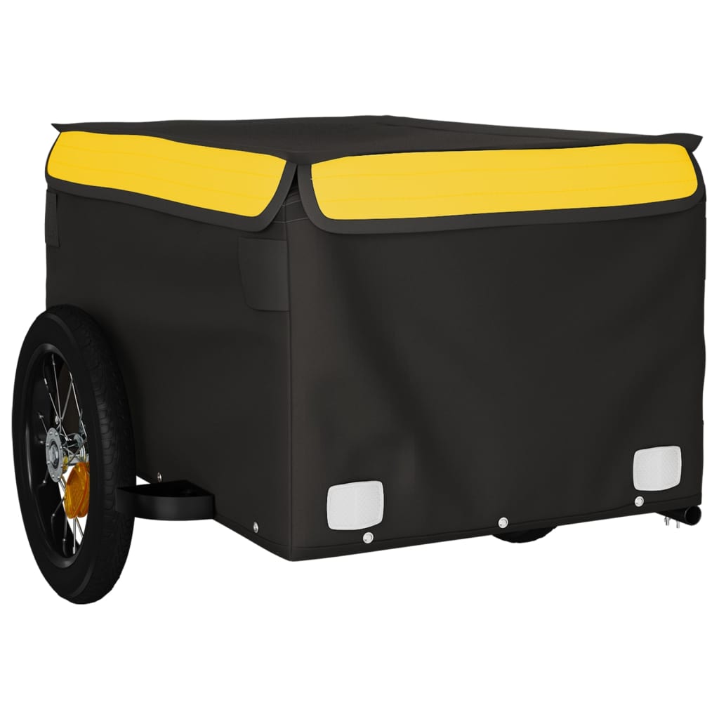 vidaXL Przyczepka rowerowa, czarno-żółta, 30 kg, żelazo