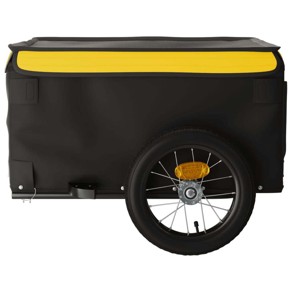 vidaXL Przyczepka rowerowa, czarno-żółta, 30 kg, żelazo