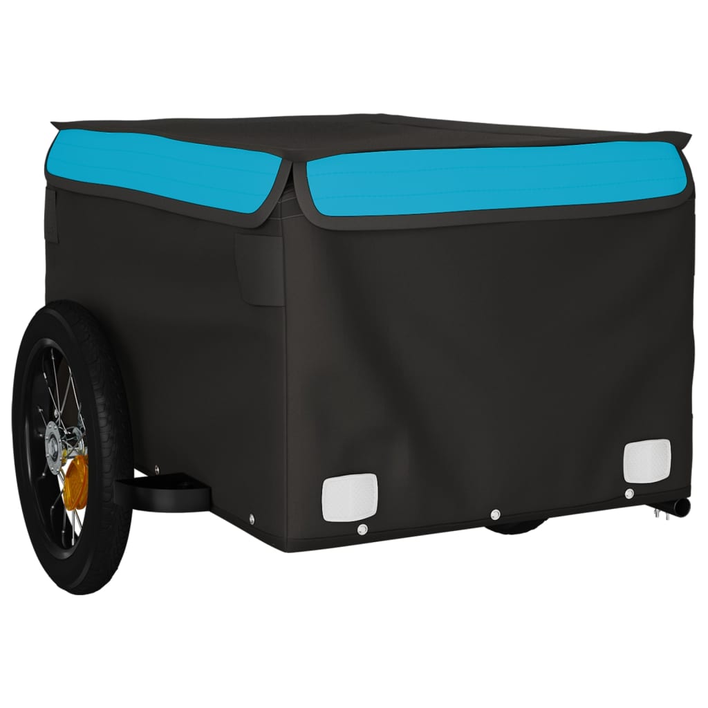 vidaXL Przyczepka rowerowa, czarno-niebieska, 30 kg, żelazo
