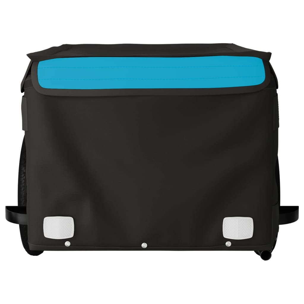 vidaXL Przyczepka rowerowa, czarno-niebieska, 30 kg, żelazo