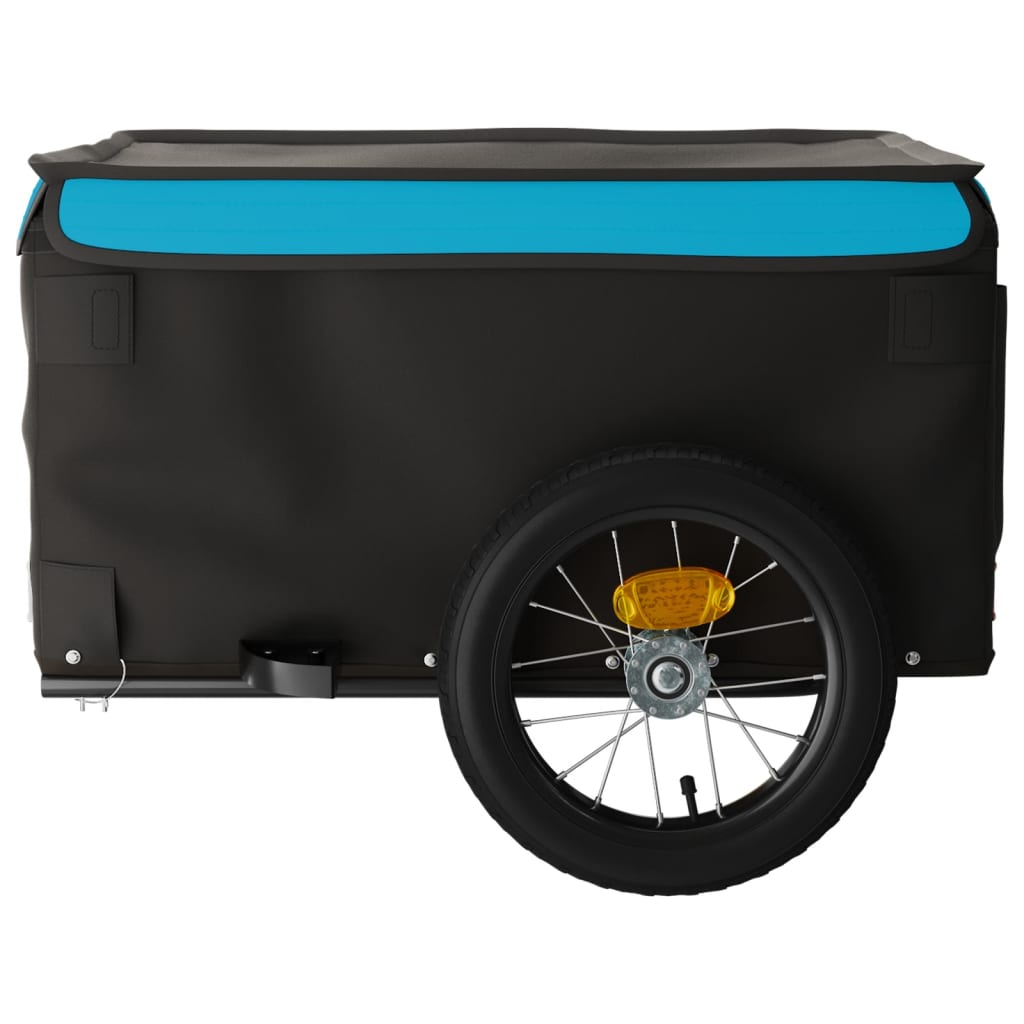 vidaXL Przyczepka rowerowa, czarno-niebieska, 30 kg, żelazo