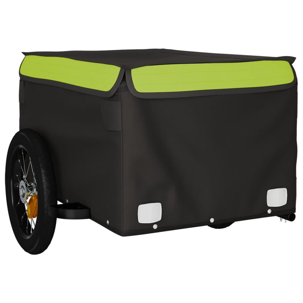 vidaXL Przyczepka rowerowa, czarno-zielona, 30 kg, żelazo