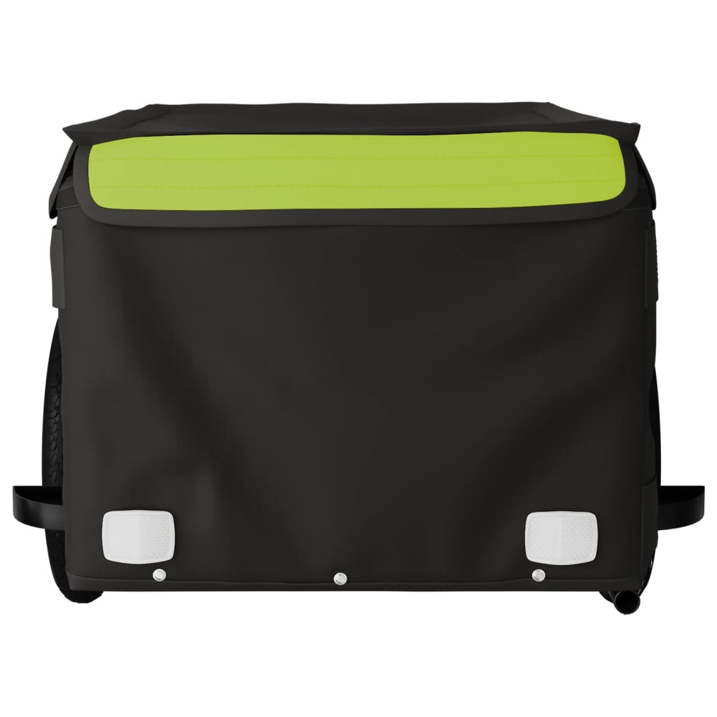 vidaXL Przyczepka rowerowa, czarno-zielona, 30 kg, żelazo