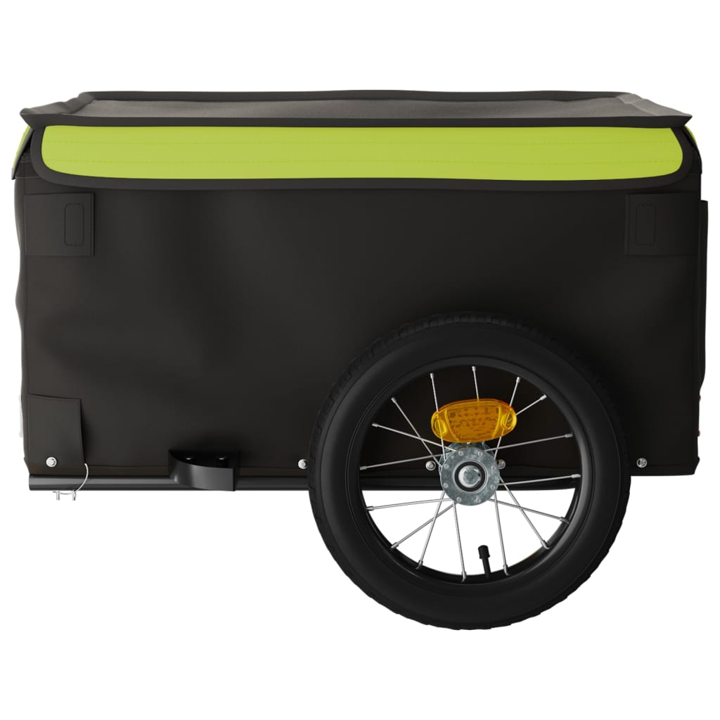 vidaXL Przyczepka rowerowa, czarno-zielona, 30 kg, żelazo