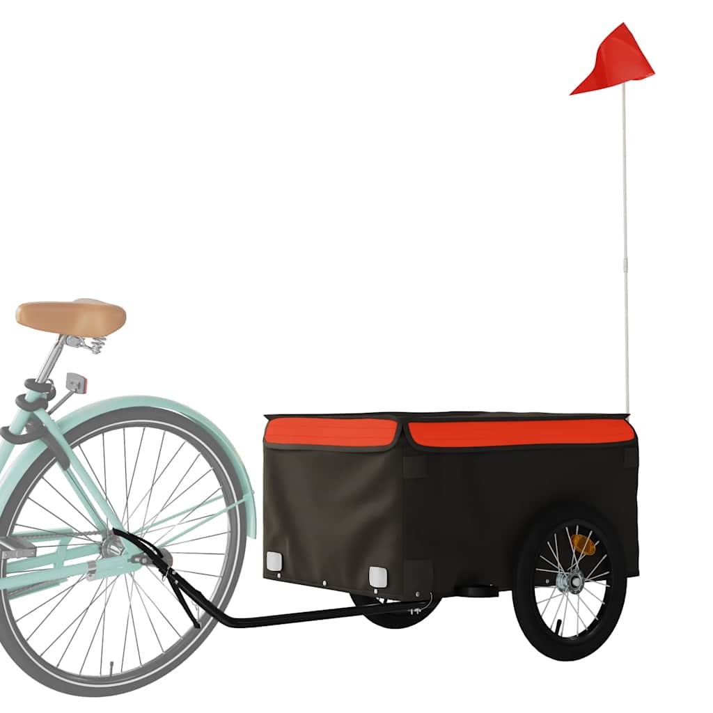vidaXL Przyczepka rowerowa, czarno-pomarańczowa, 45 kg, żelazo