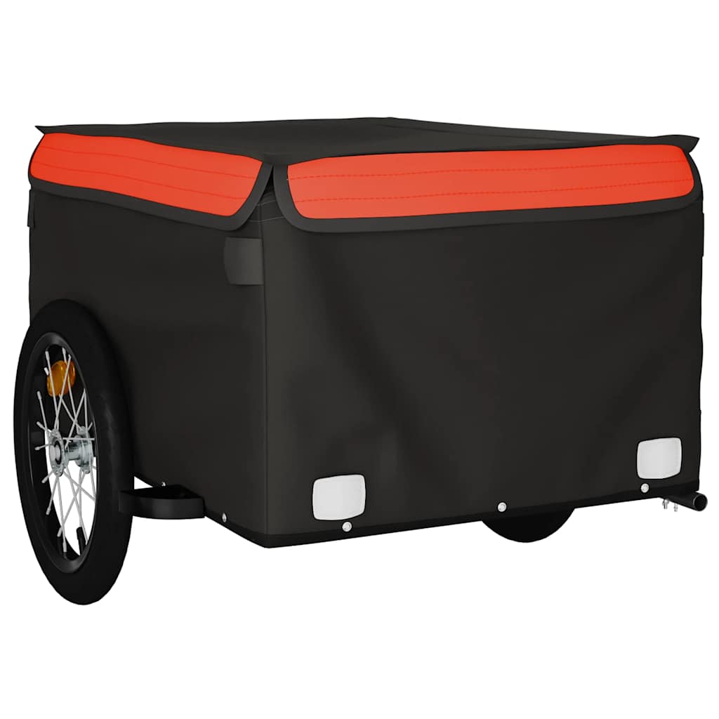 vidaXL Przyczepka rowerowa, czarno-pomarańczowa, 45 kg, żelazo