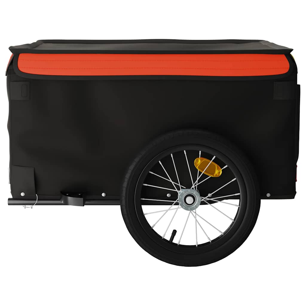 vidaXL Przyczepka rowerowa, czarno-pomarańczowa, 45 kg, żelazo