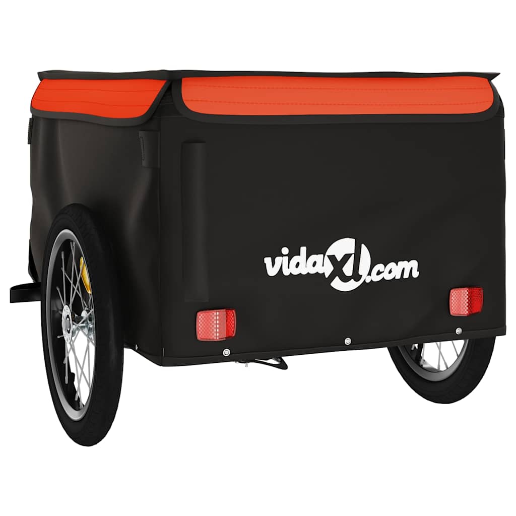 vidaXL Przyczepka rowerowa, czarno-pomarańczowa, 45 kg, żelazo