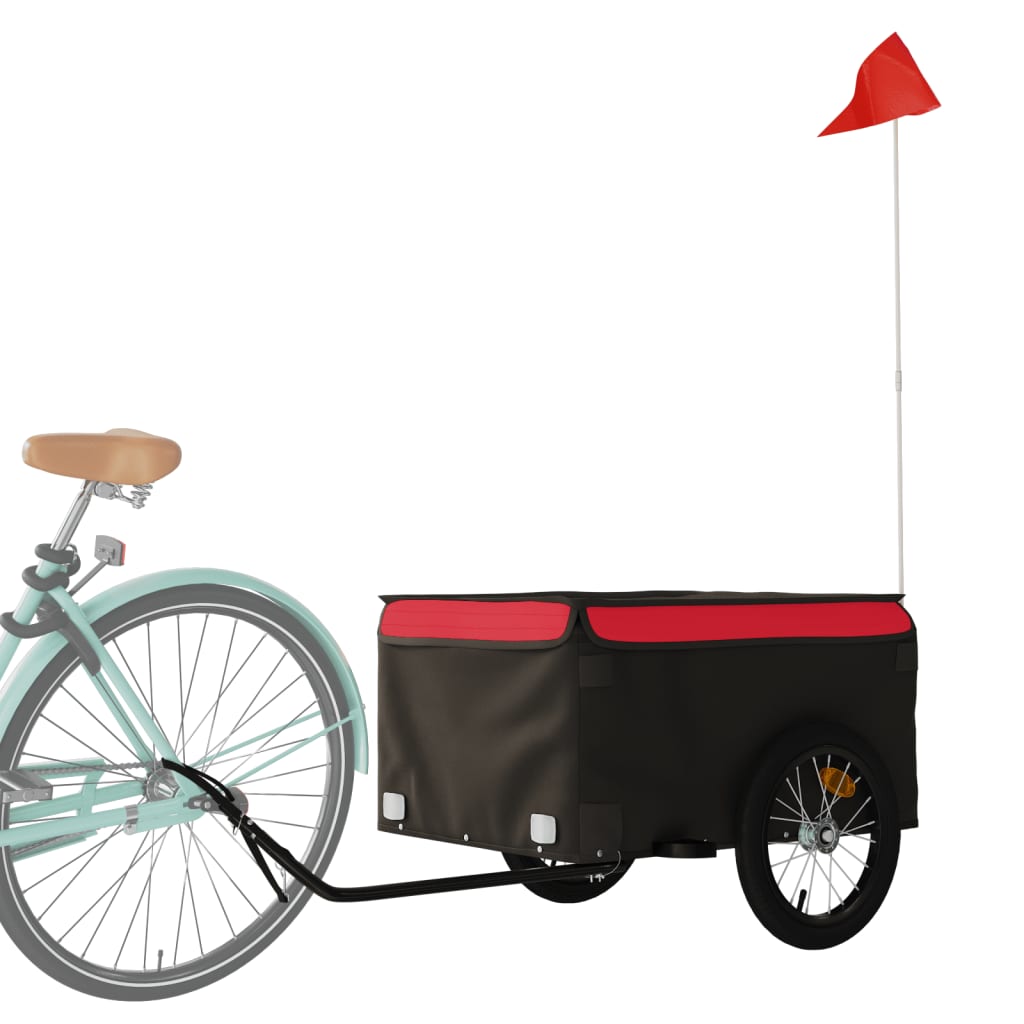 vidaXL Przyczepka rowerowa, czarno-czerwona, 45 kg, żelazo