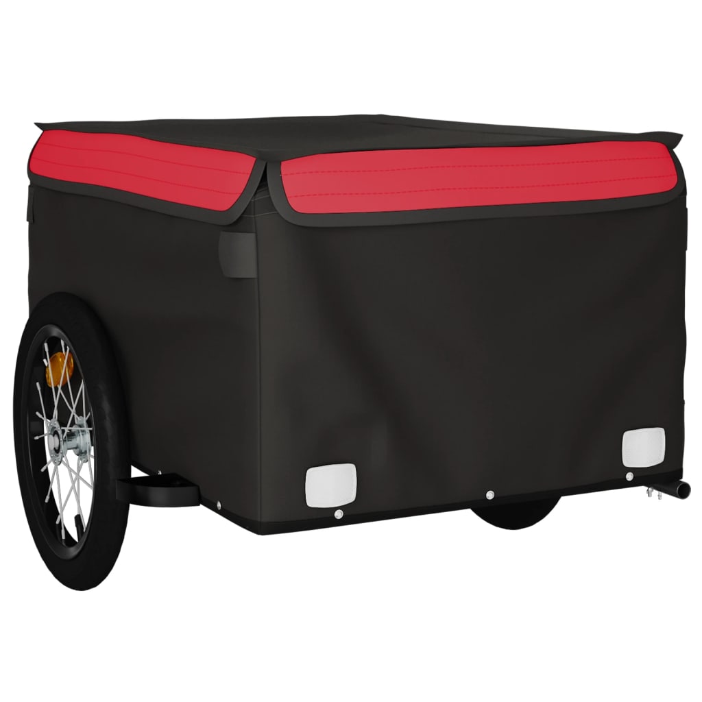 vidaXL Przyczepka rowerowa, czarno-czerwona, 45 kg, żelazo