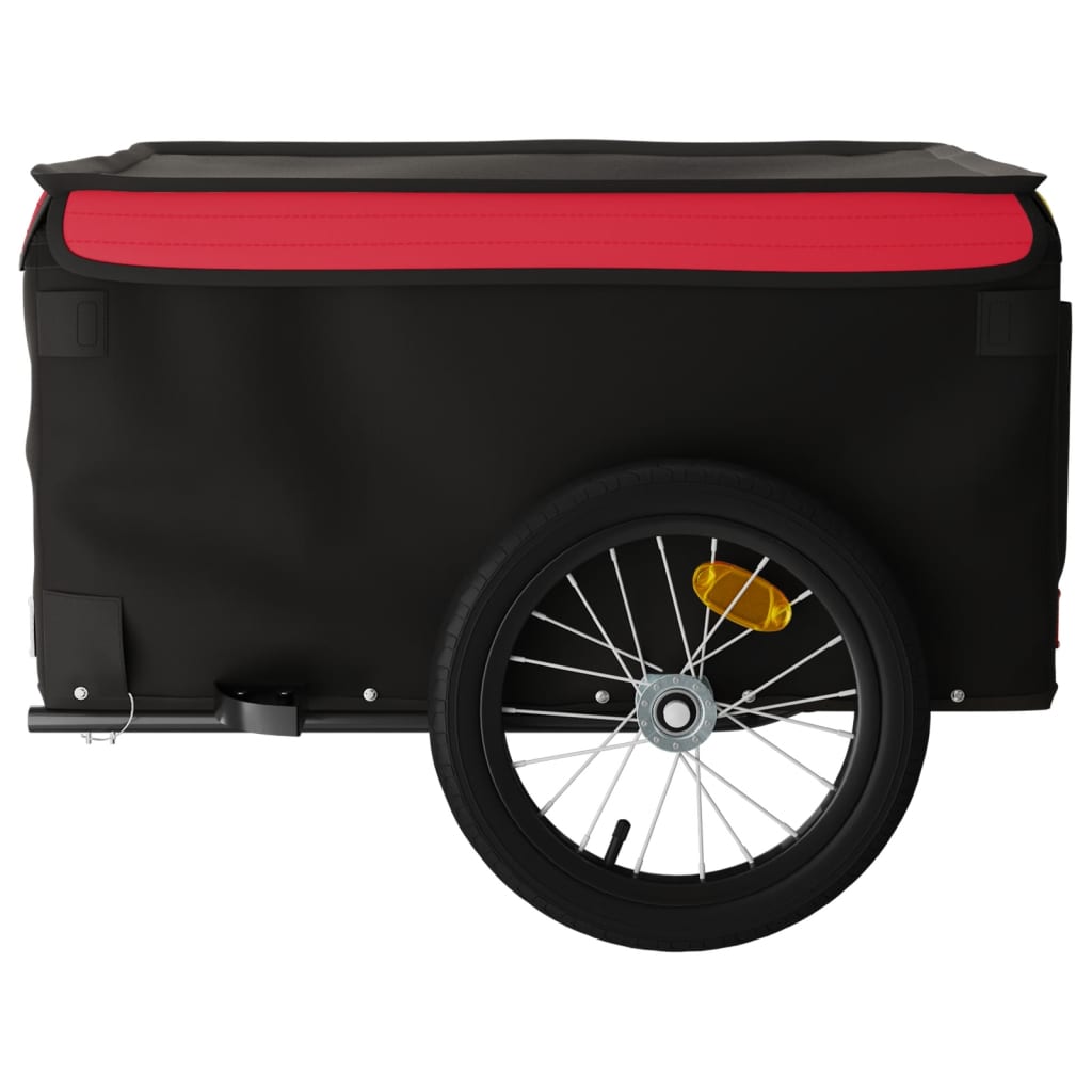 vidaXL Przyczepka rowerowa, czarno-czerwona, 45 kg, żelazo