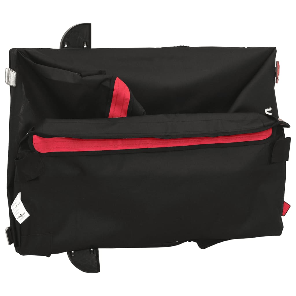 vidaXL Przyczepka rowerowa, czarno-czerwona, 45 kg, żelazo