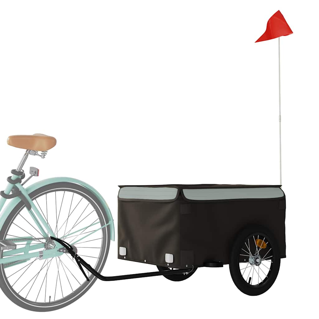 vidaXL Przyczepka rowerowa, czarno-szara, 45 kg, żelazo