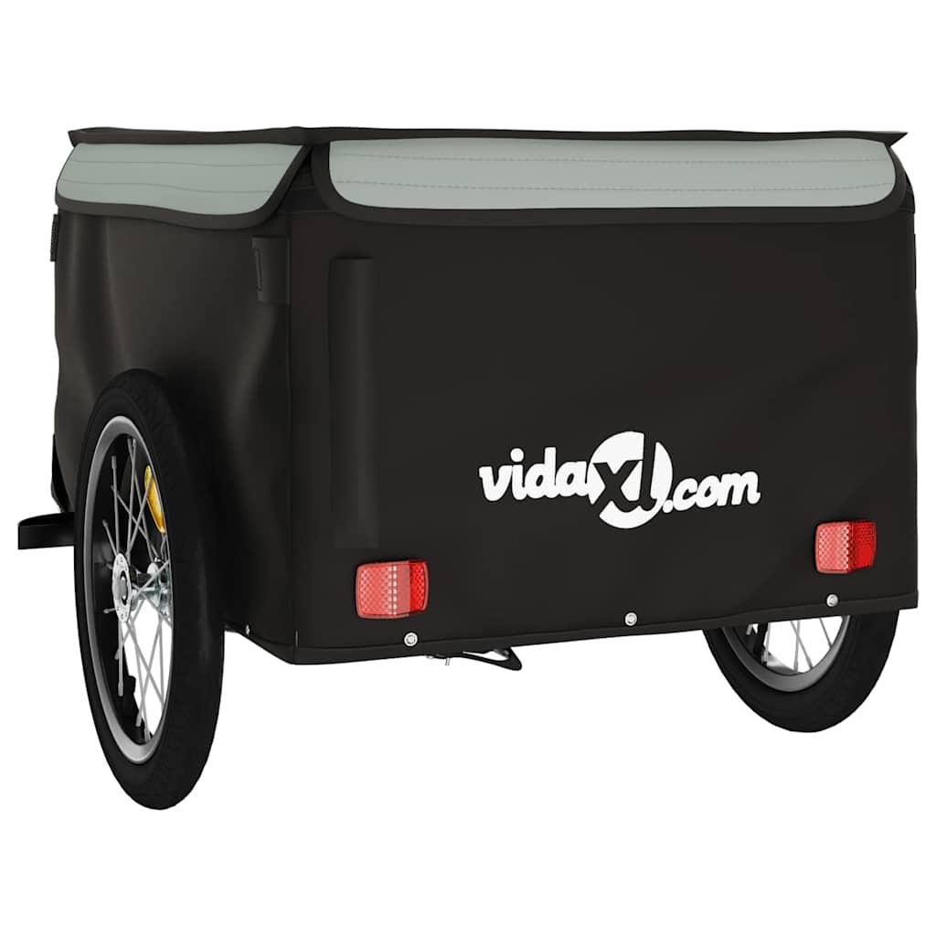vidaXL Przyczepka rowerowa, czarno-szara, 45 kg, żelazo