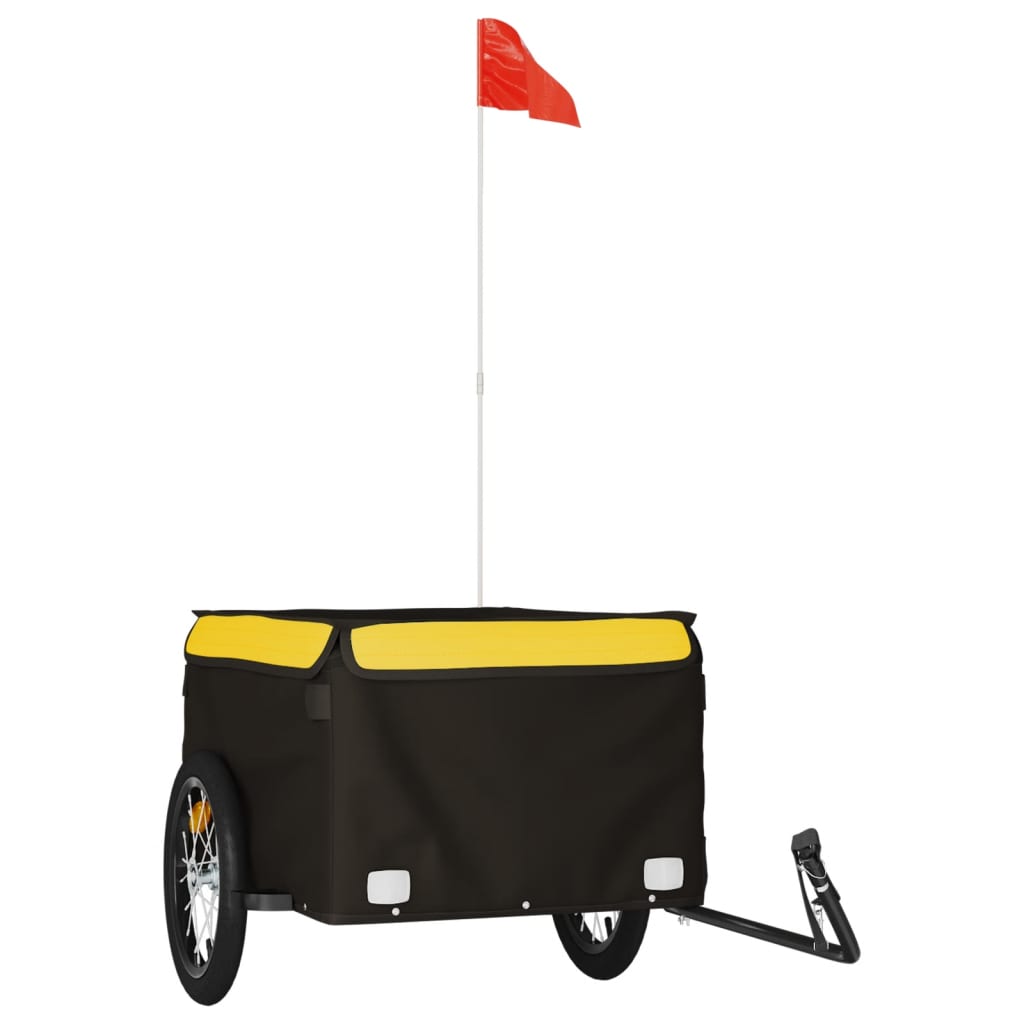 vidaXL Przyczepka rowerowa, czarno-żółta, 45 kg, żelazo