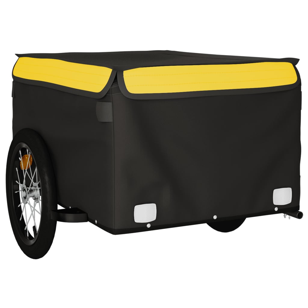 vidaXL Przyczepka rowerowa, czarno-żółta, 45 kg, żelazo