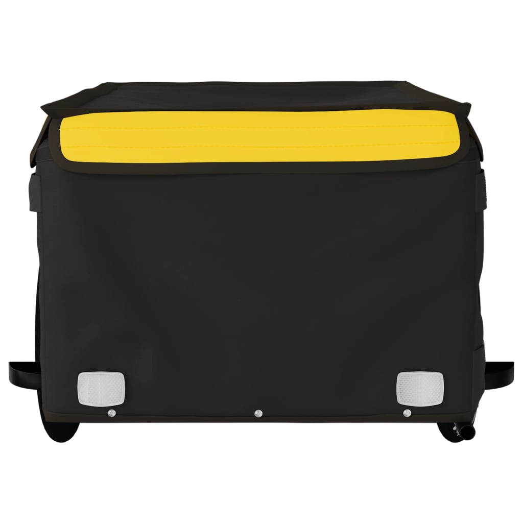vidaXL Przyczepka rowerowa, czarno-żółta, 45 kg, żelazo