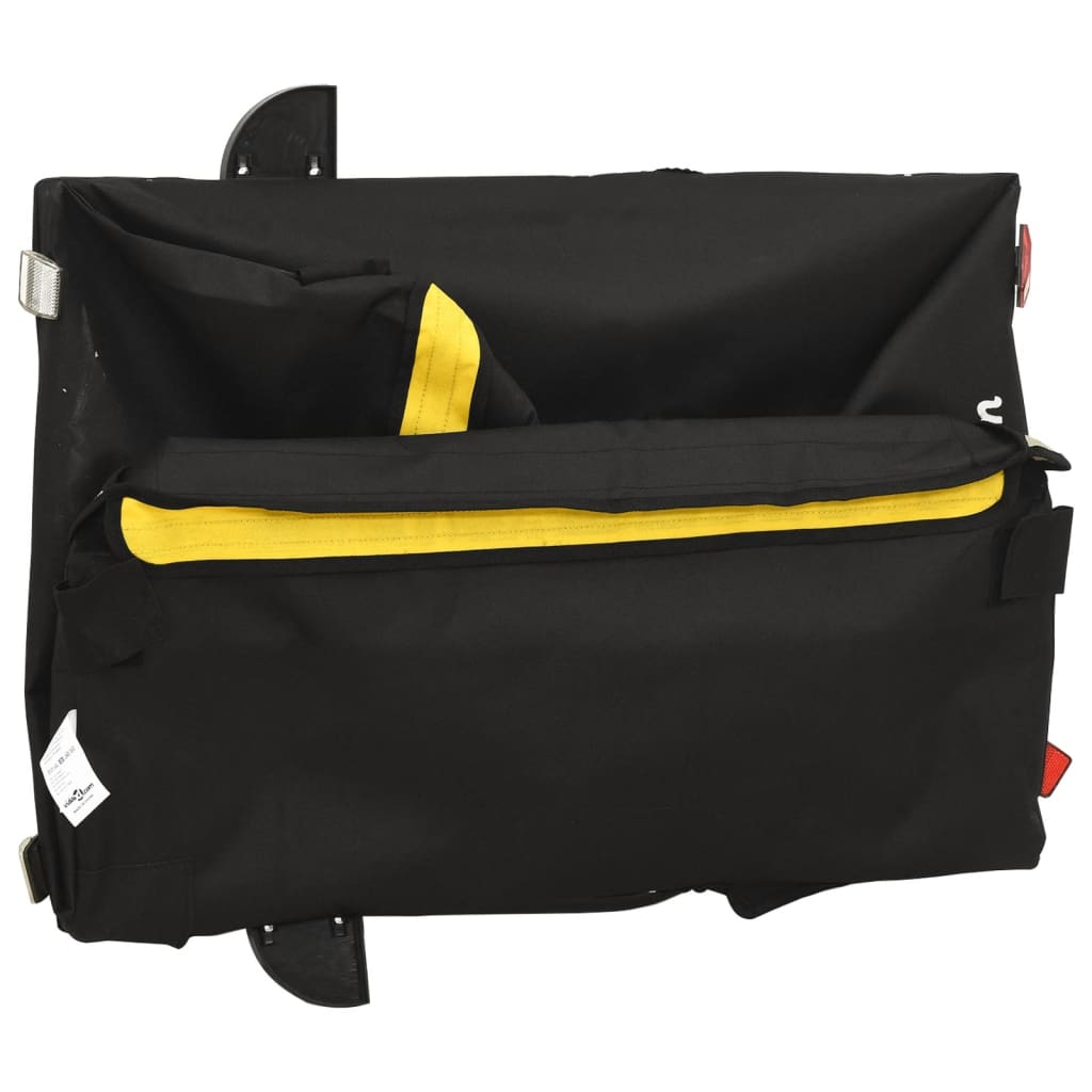 vidaXL Przyczepka rowerowa, czarno-żółta, 45 kg, żelazo